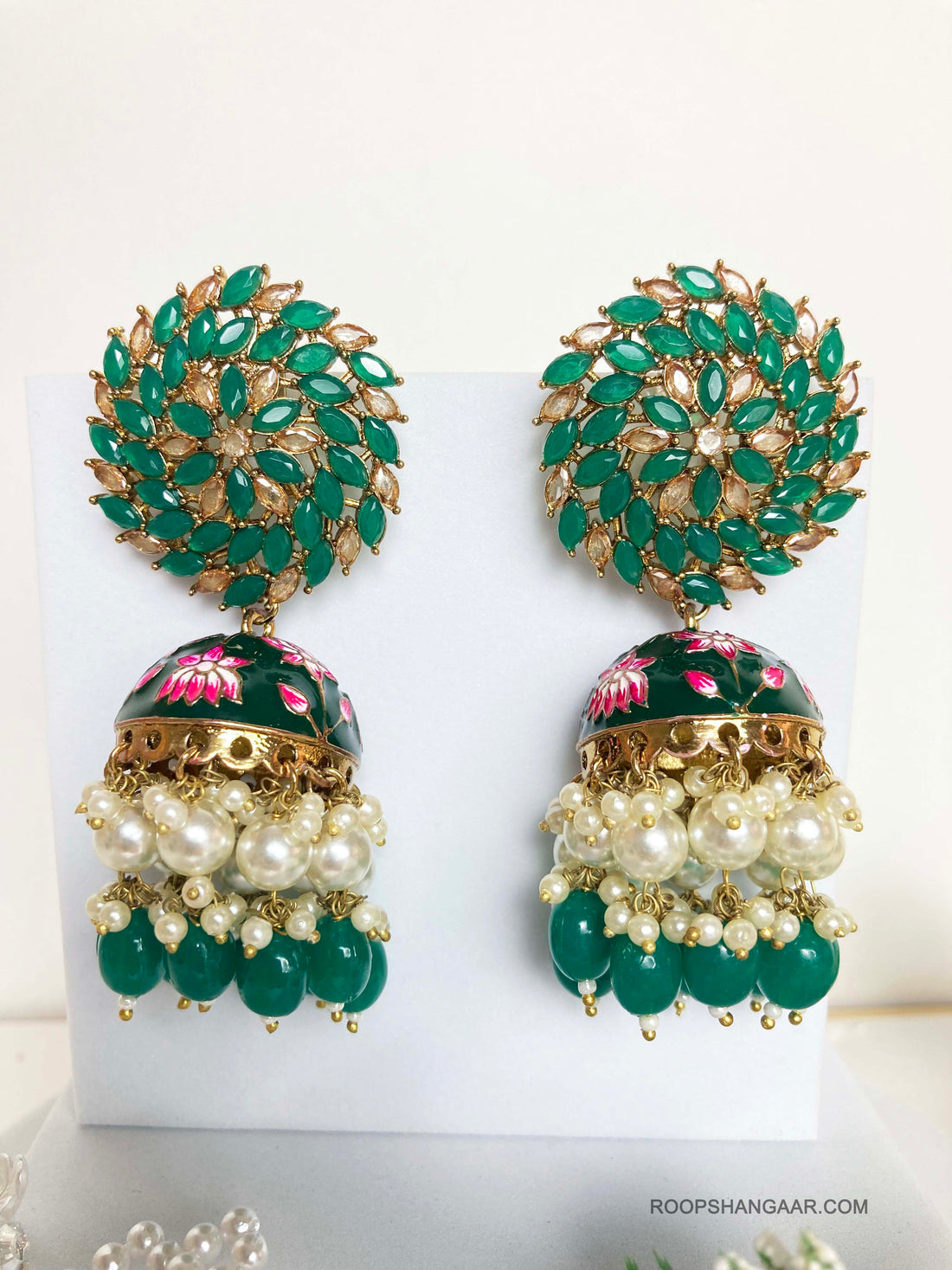 Emerald Arkita Jhumkis