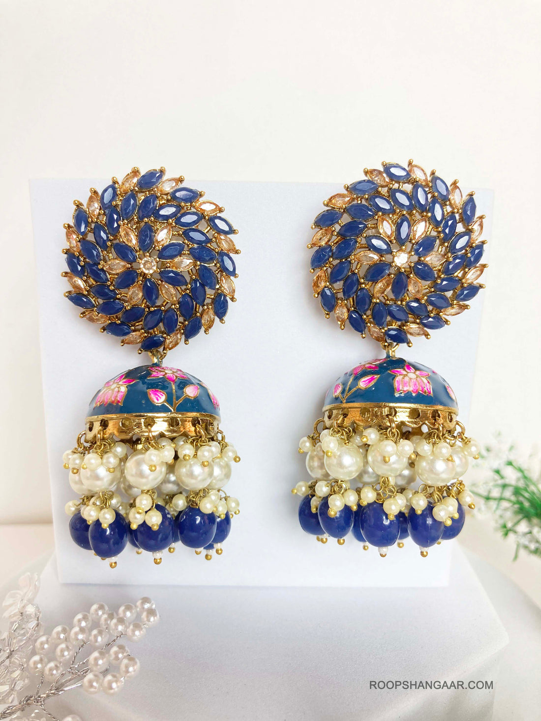Navy Arkita Jhumkis