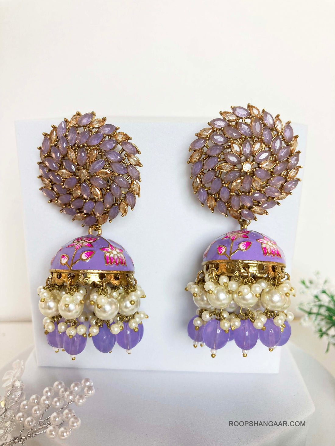 Purple Arkita Jhumkis