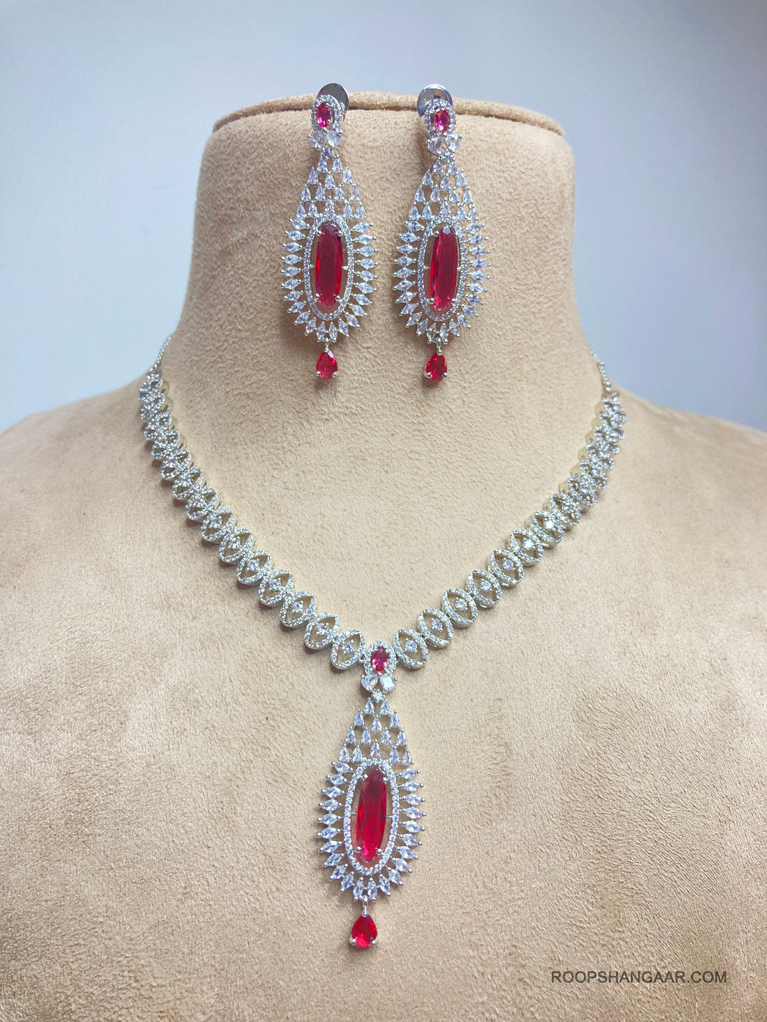 Ruby Audrey Zirconia Jewellery Set