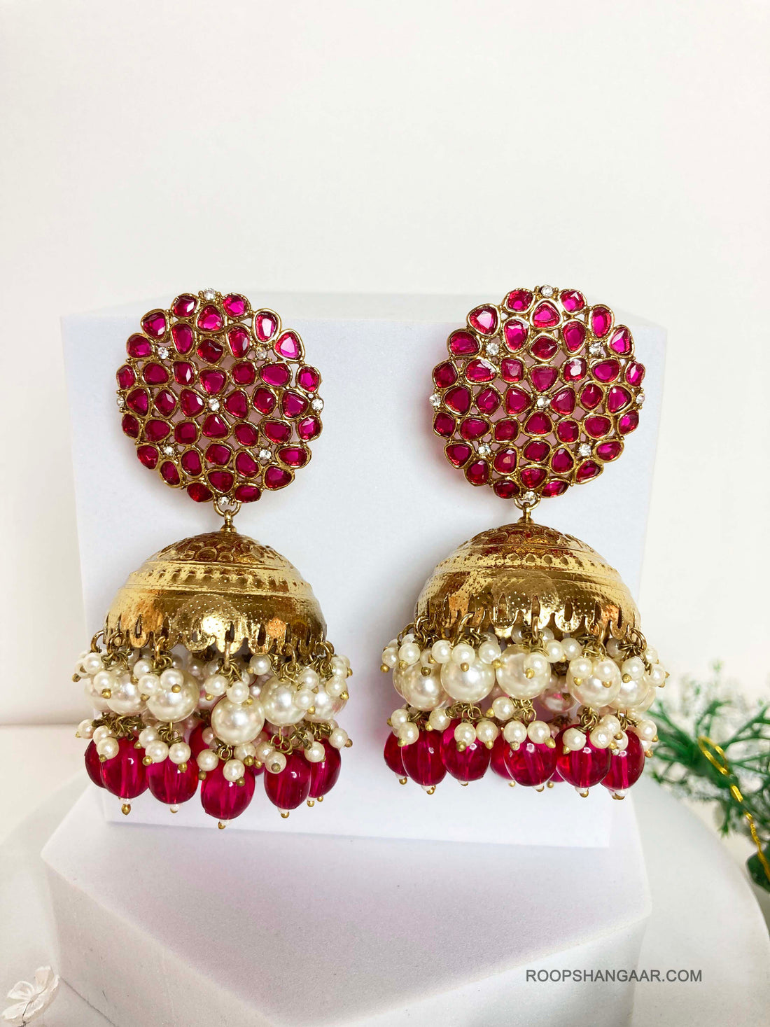Ruby Chhaya Jhumkis