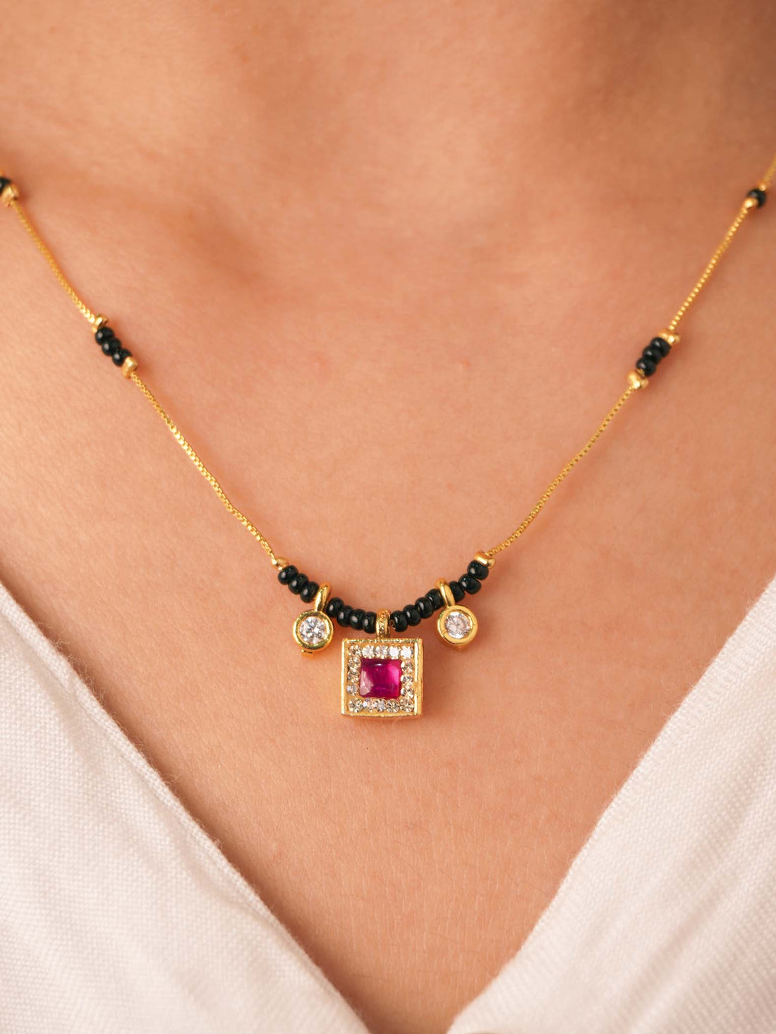 Minimalist 18K Gold Plated Navya Mangalsutra with Modern Twist