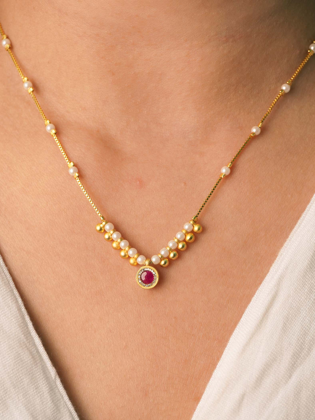 Tisha Anti-Tarnish 18k Gold Plated Necklace - Chain for Women & Girls