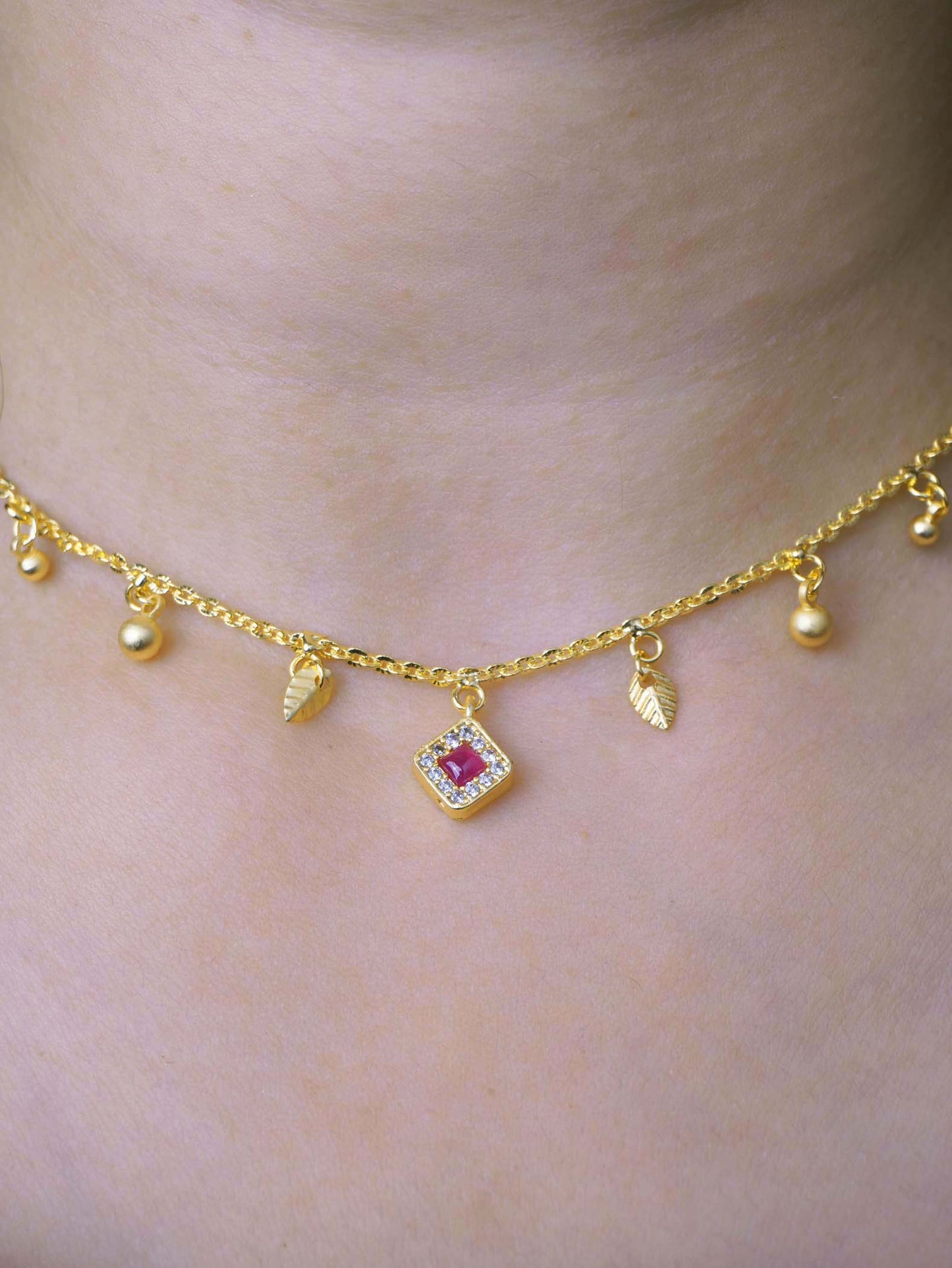 Anti-Tarnish Tanvi 18k Gold Plated Necklace for Women & Girls