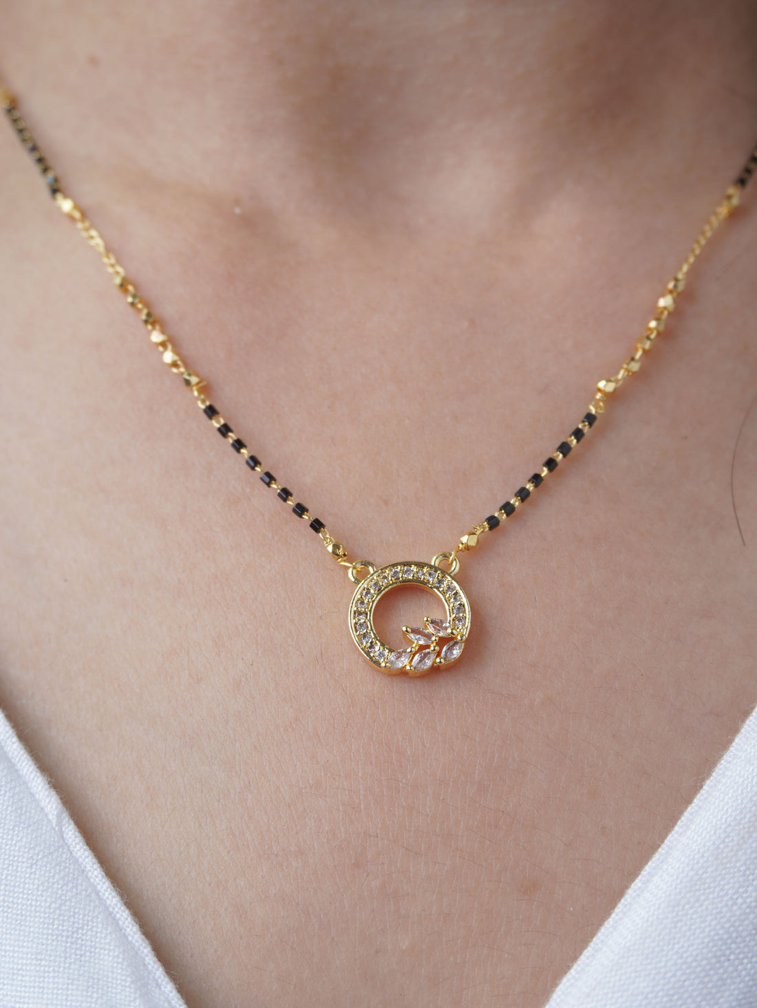 Anaya's Favourite - 18 Carat Gold Plated Diamond Mangalsutra