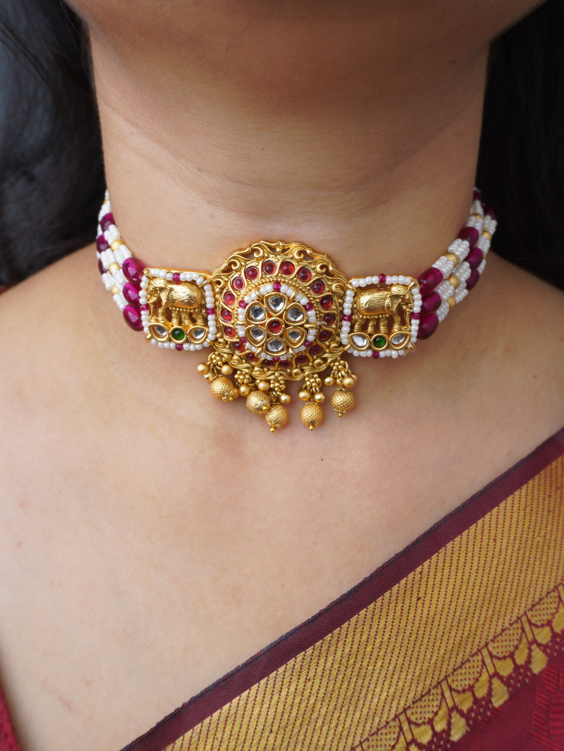 Ruby Lavanya Elephant Jewellery Set