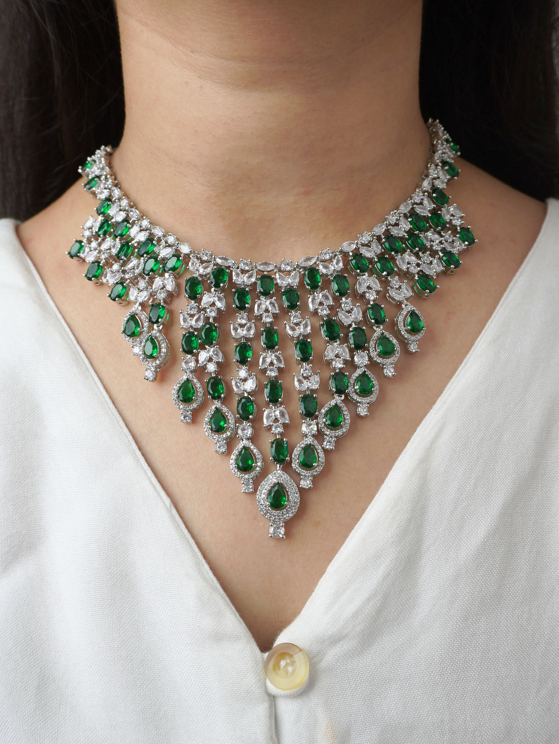 Emerald Green Megan Zirconia Jewellery Set