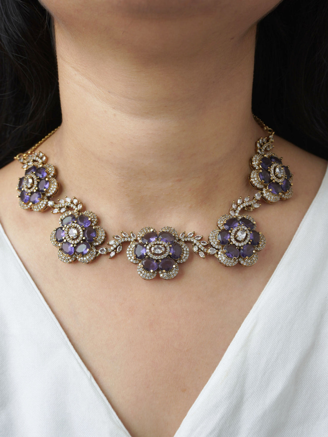 Purple Natalia Zirconia Jewellery Set