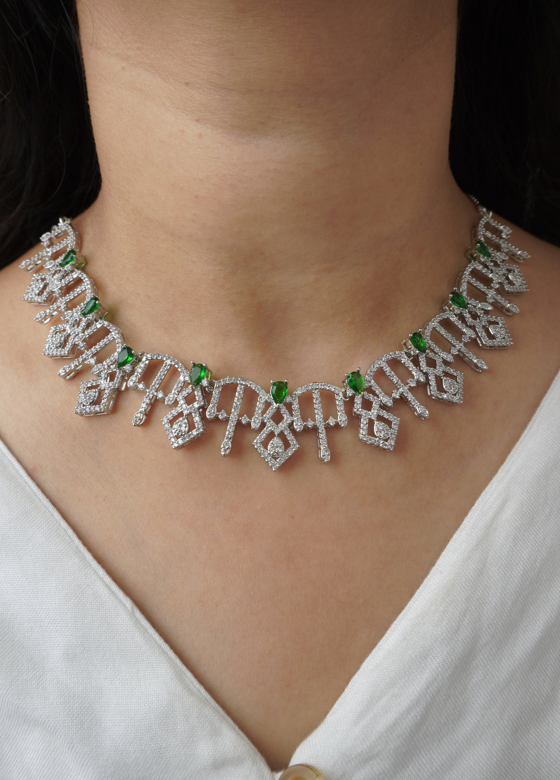 Green Kena Zirconia Jewellery Set