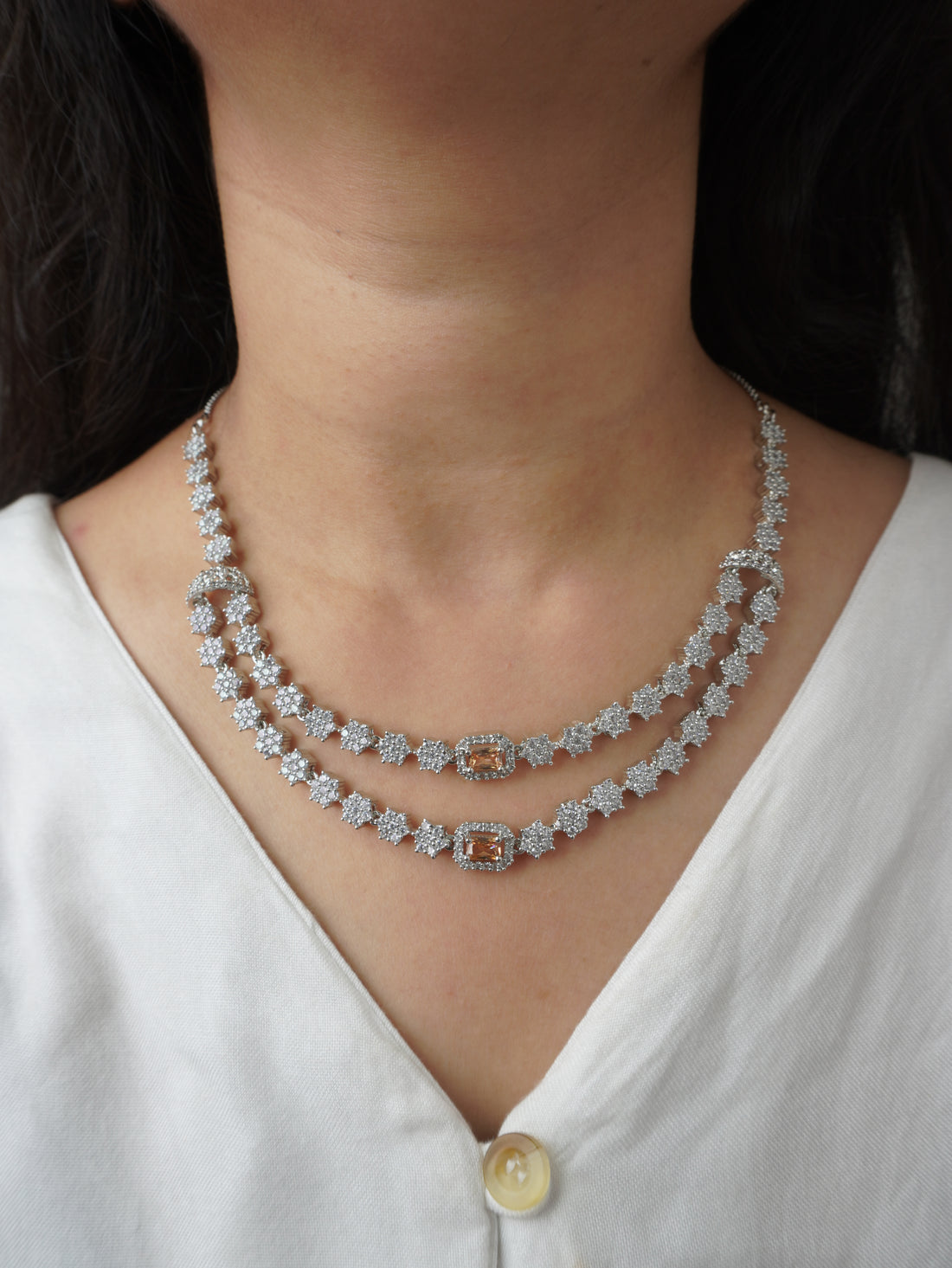 Cream Kate Zirconia Jewellery Set