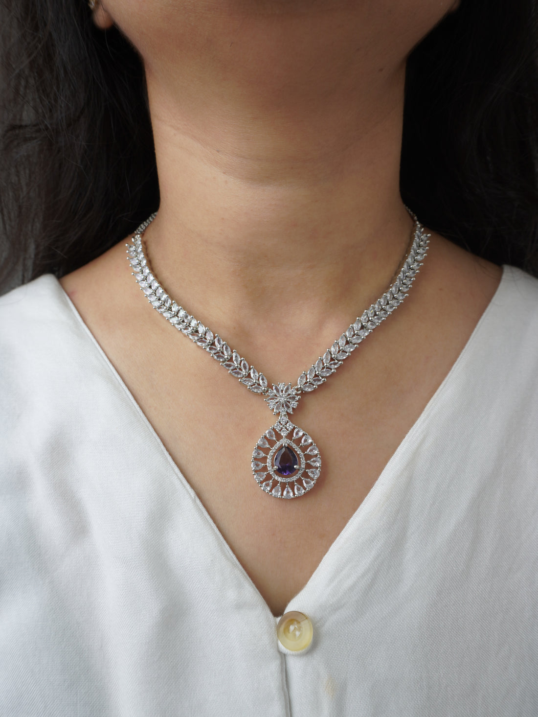 Purple Sienna Zirconia Jewellery Set