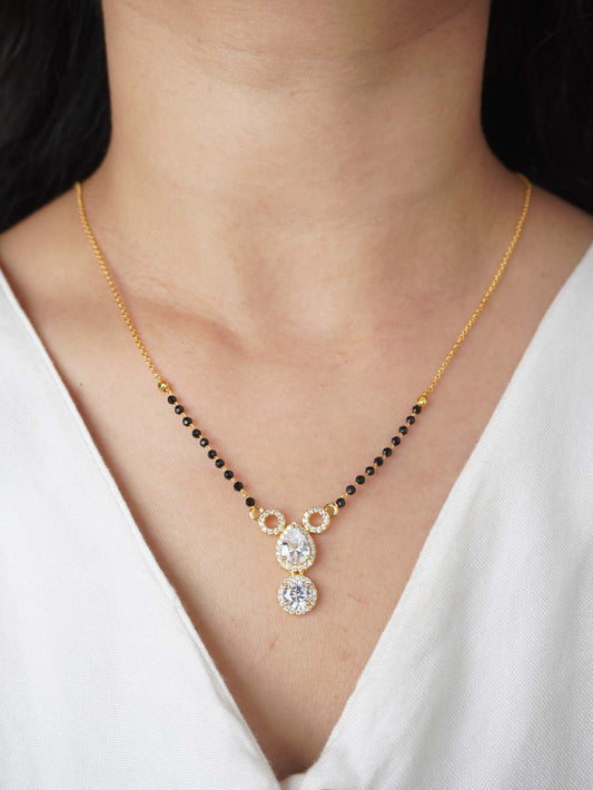 Divya's Favourite - 18 Carat Gold Plated Diamond Mangalsutra