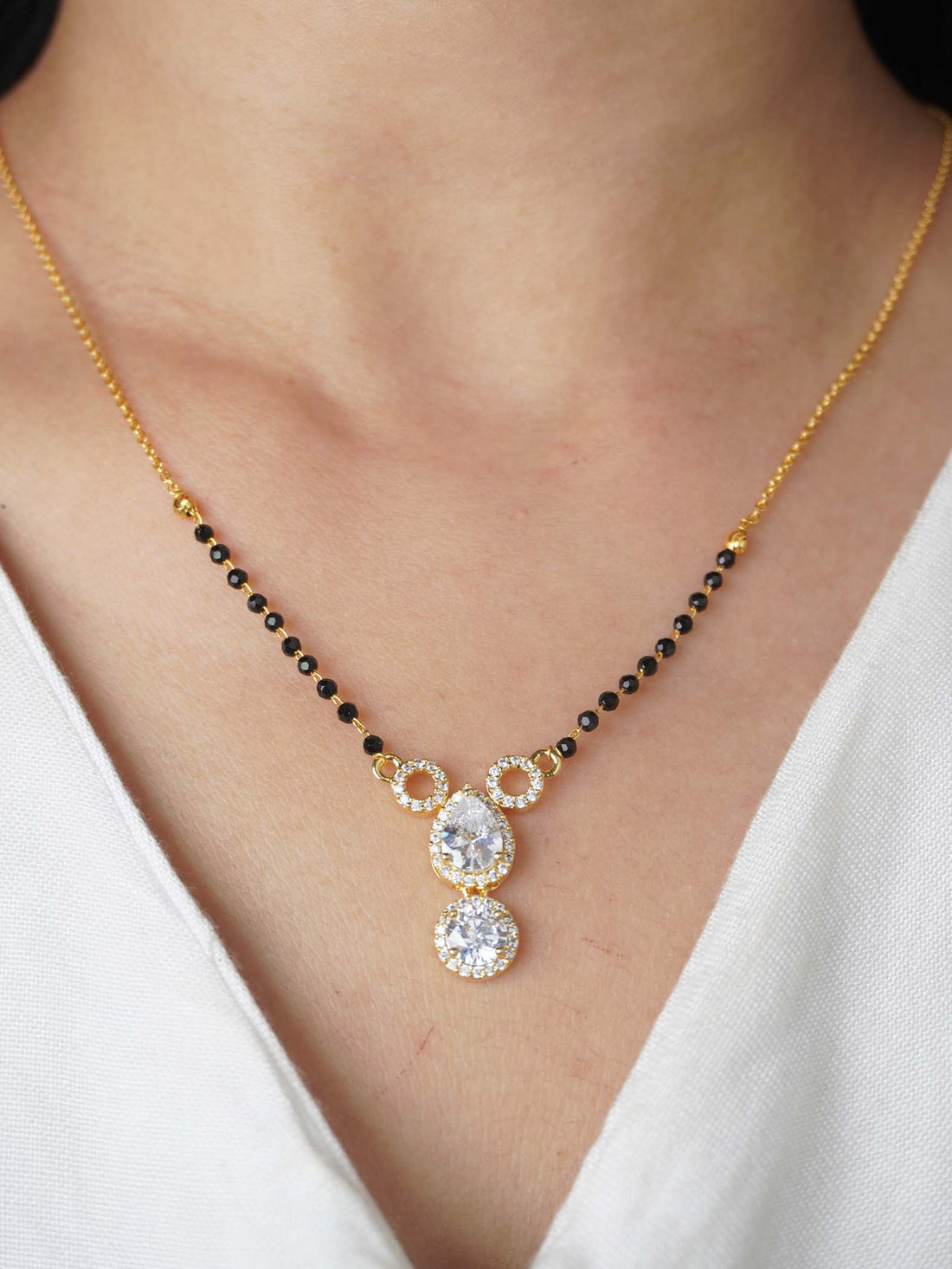 Divya's Favourite - 18 Carat Gold Plated Diamond Mangalsutra