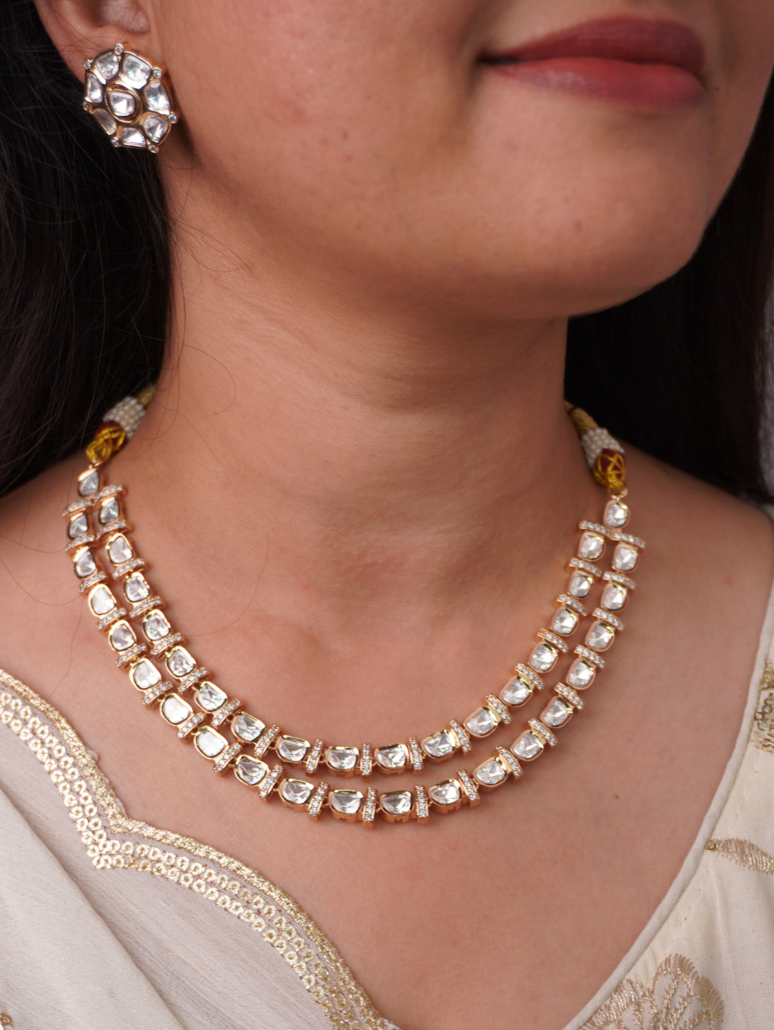 Kritika Moissanite Kundan Necklace Set