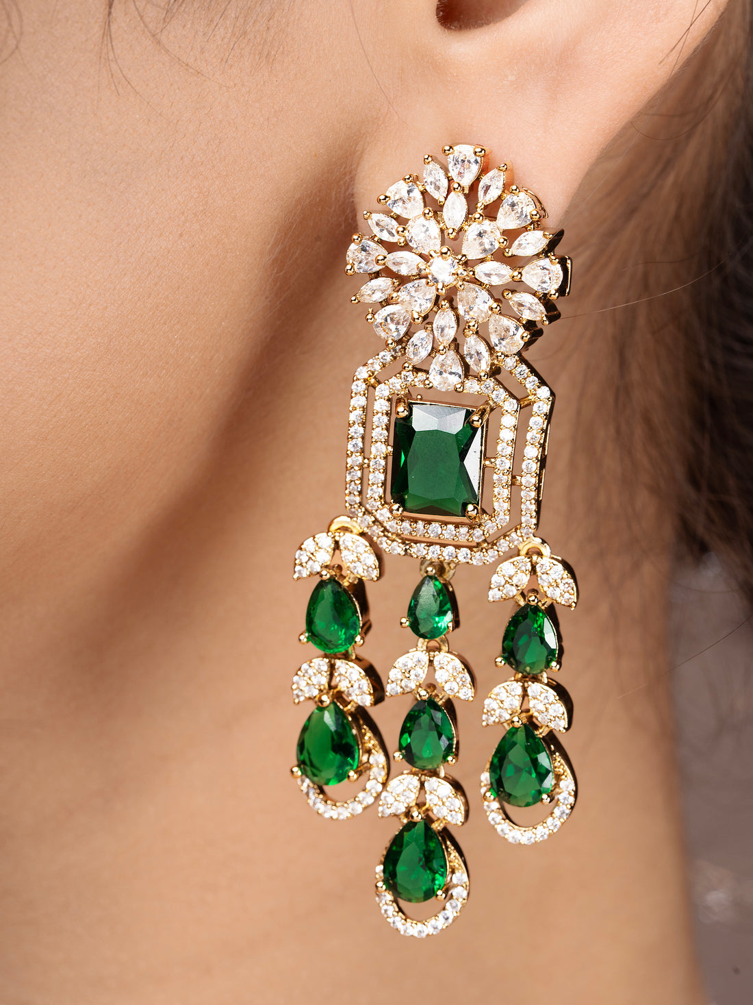 Noor-e-Taj CZ Diamond Necklace Set