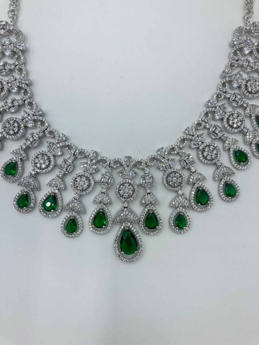 Emerald Green Jelvi Zirconia Statement Jewellery Set