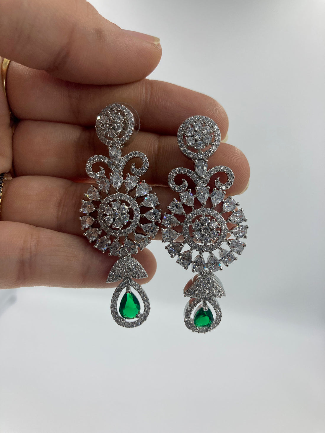 Emerald Green Jelvi Zirconia Statement Jewellery Set