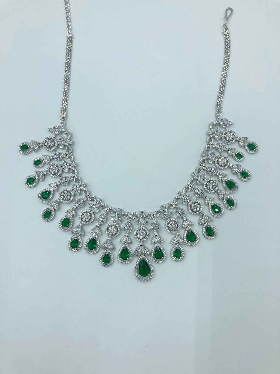 Emerald Green Jelvi Zirconia Statement Jewellery Set