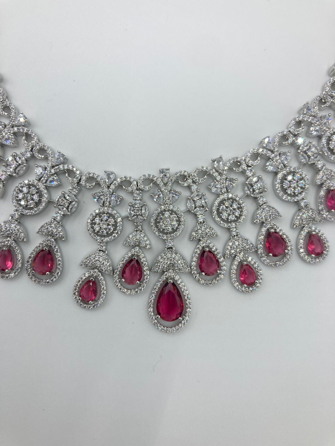 Ruby Jelvi Zirconia Statement Jewellery Set