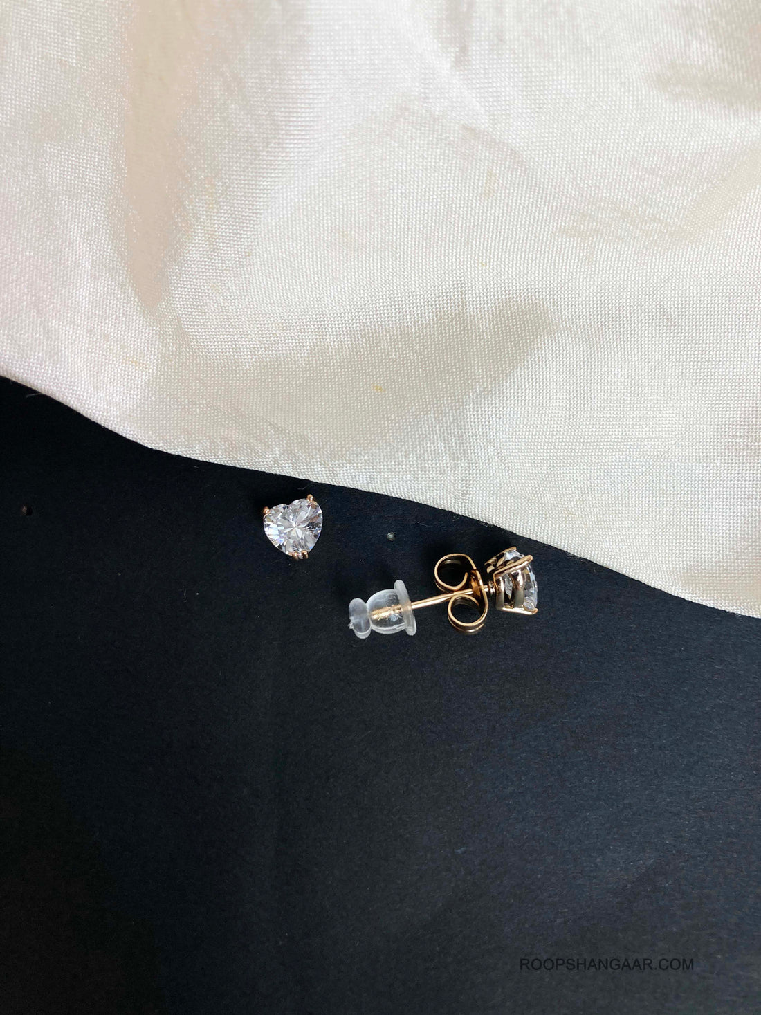 Rose Gold Heart Studs