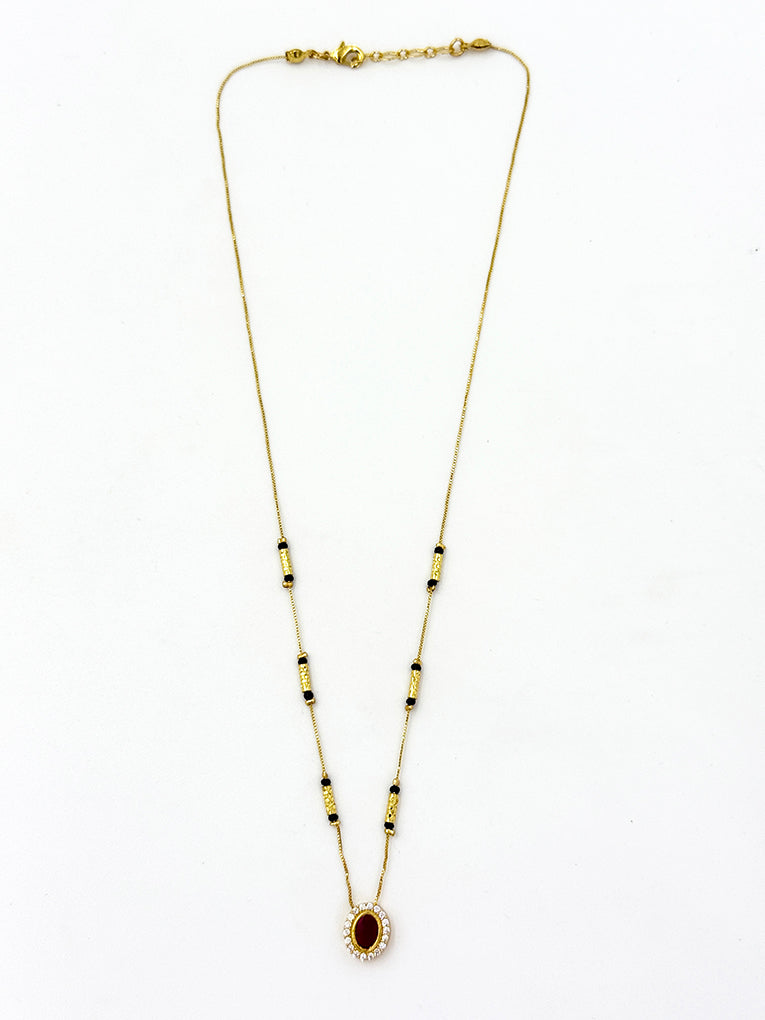 Pihu's Favourite - 18 Carat Gold Plated Diamond Mangalsutra