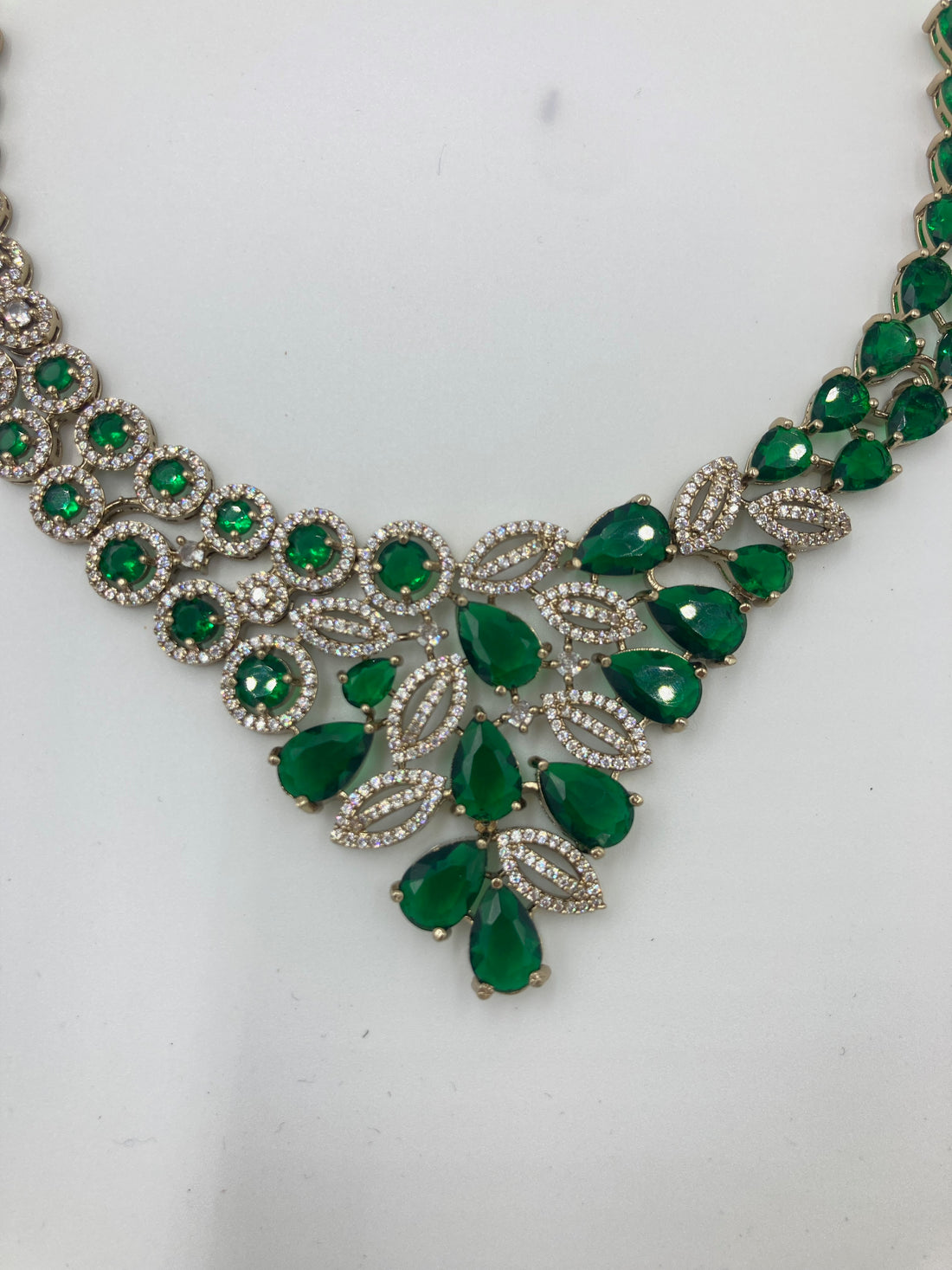 Emerald Green Jacqueline Zirconia Jewellery Set - Mehendi Polish