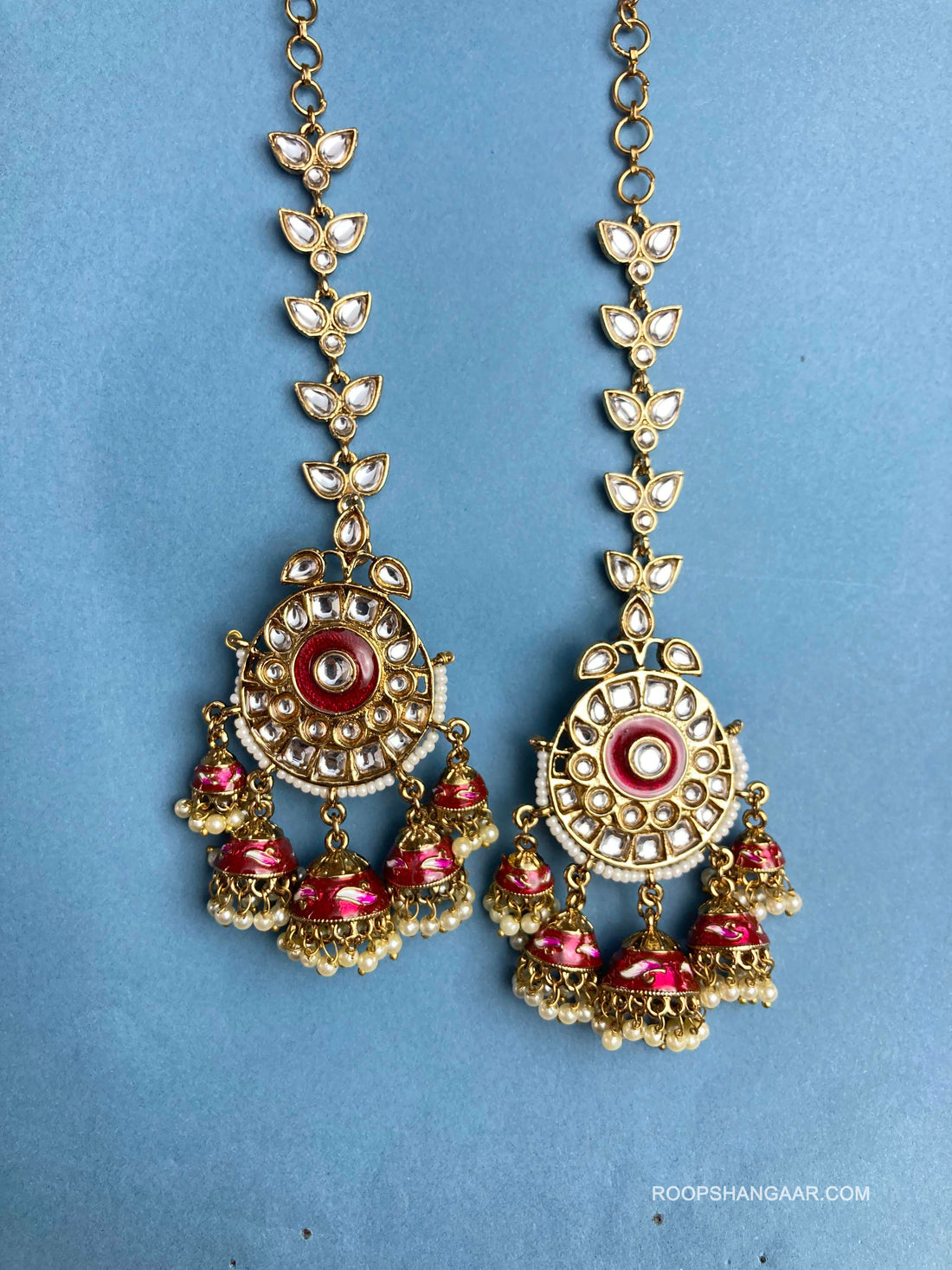 Red Jalak Jhumkis