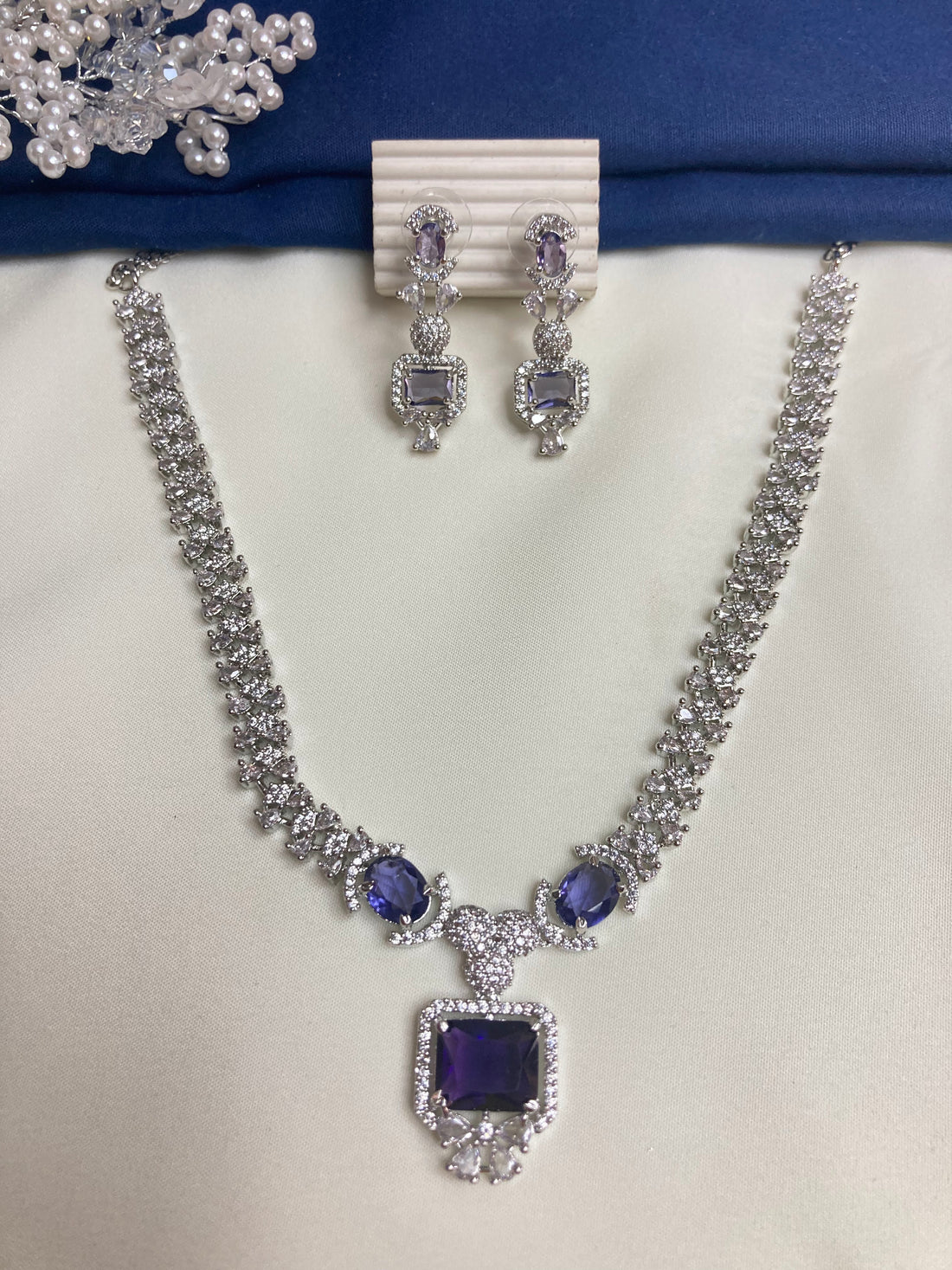 Purple Jennifer Zirconia Jewellery Set