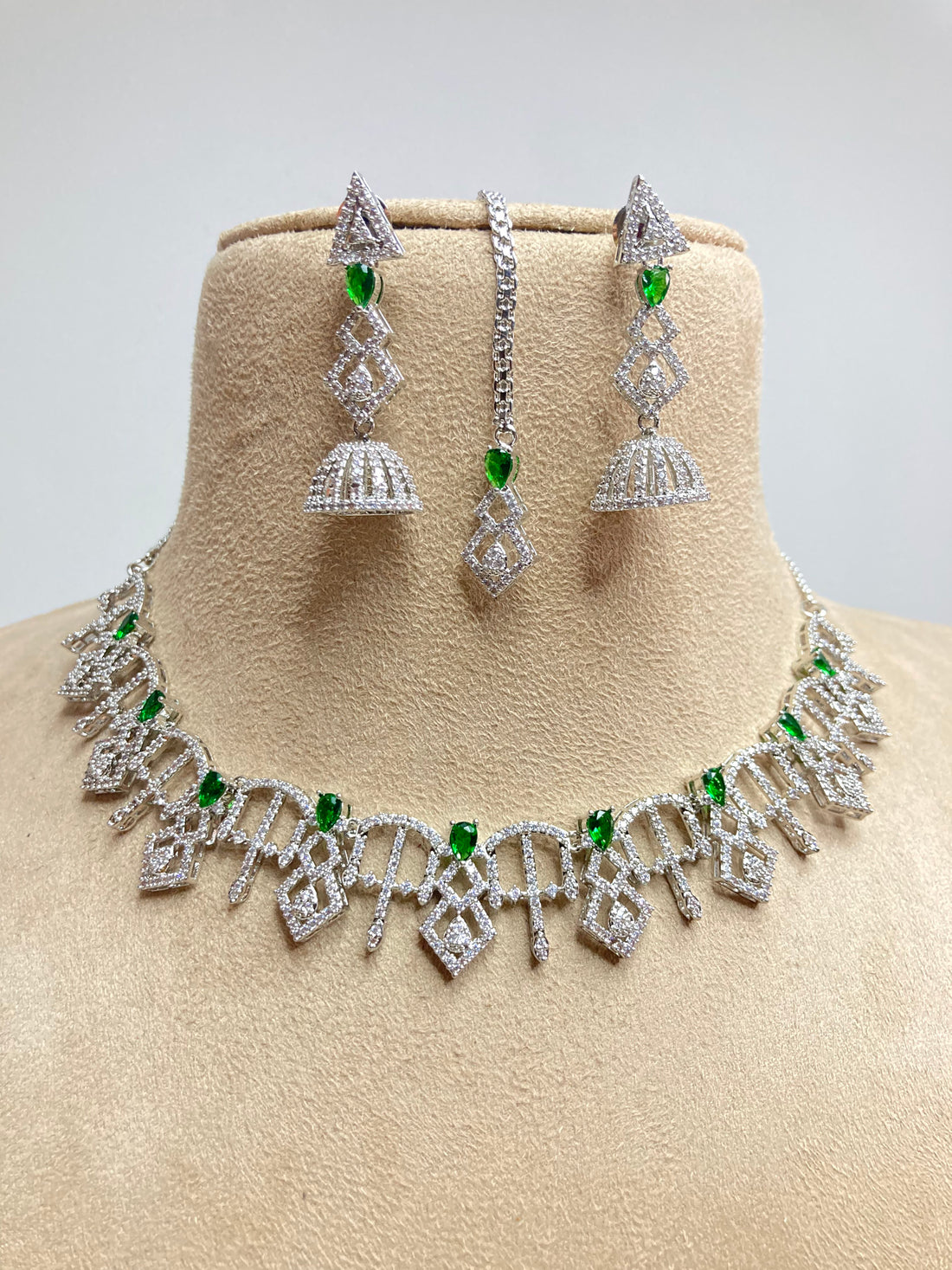 Green Kena Zirconia Jewellery Set