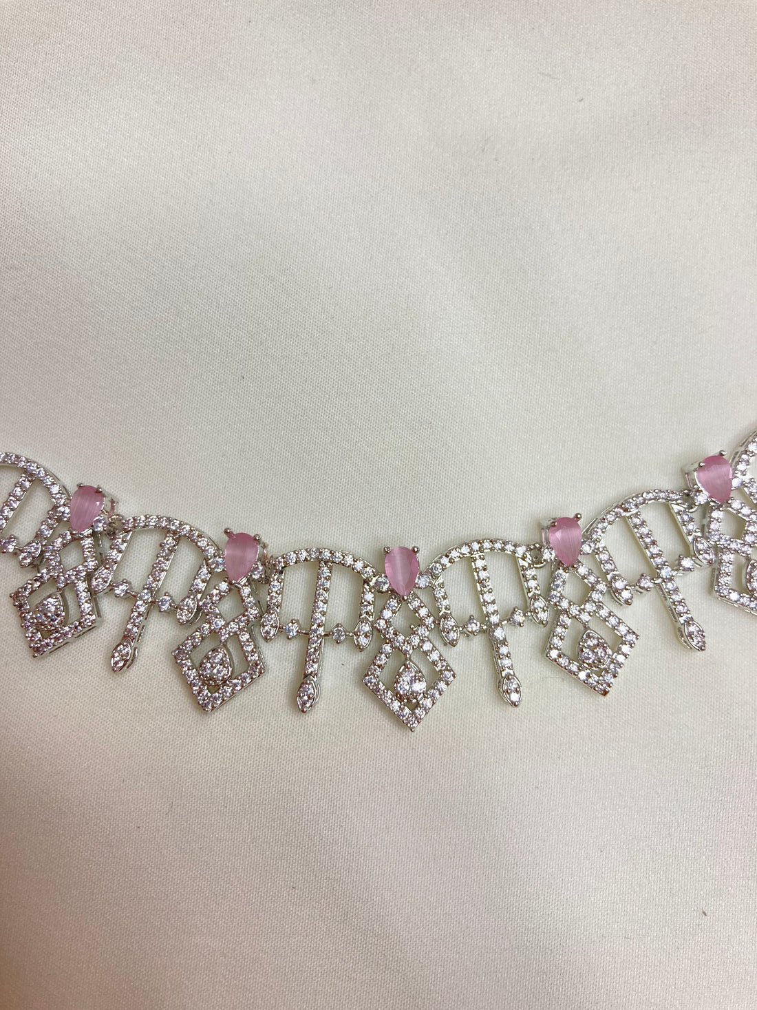 Pink Kena Zirconia Jewellery Set
