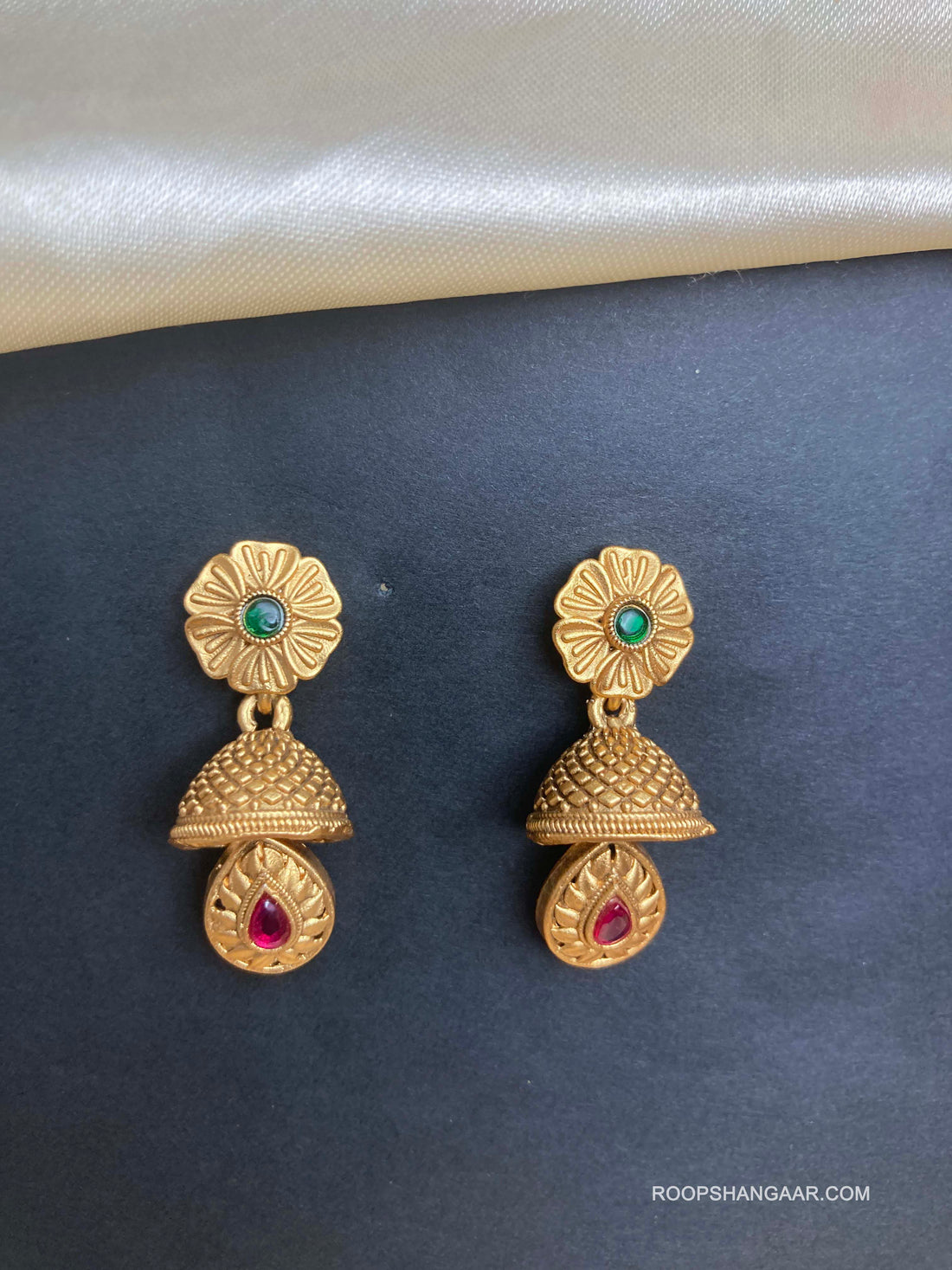 Multicolor Krithika Temple Jhumkis