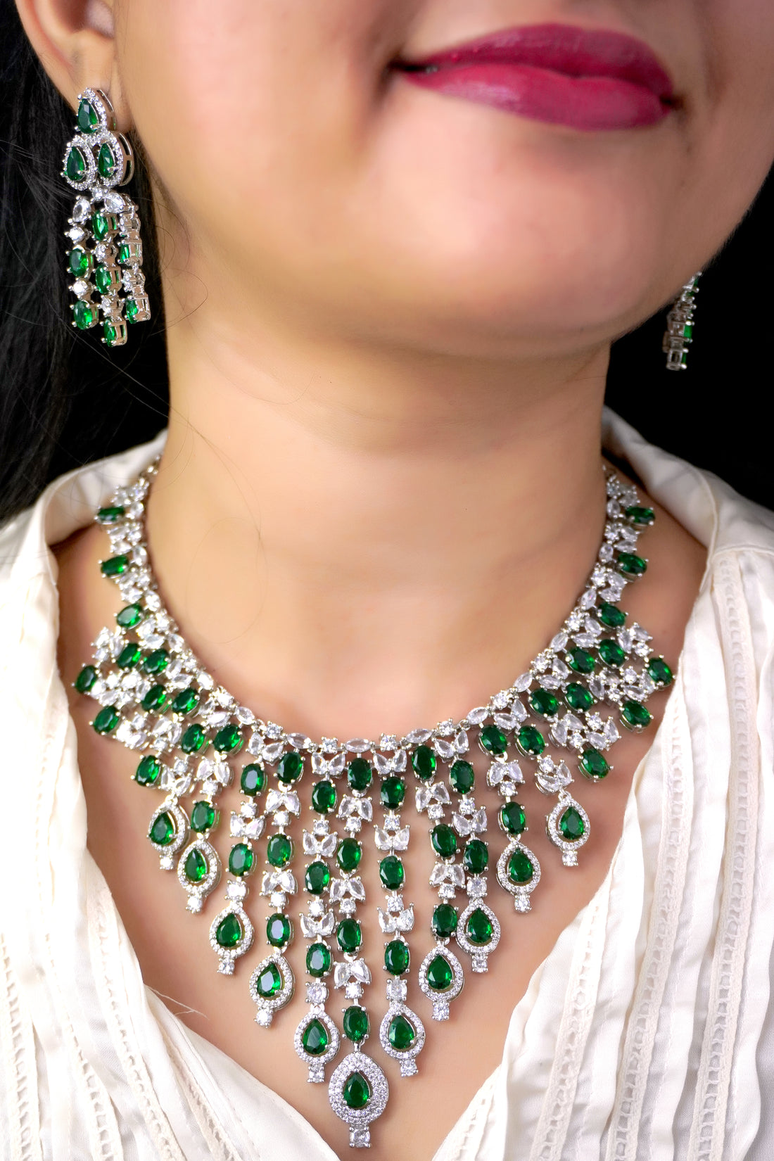 Emerald Green Megan Zirconia Jewellery Set