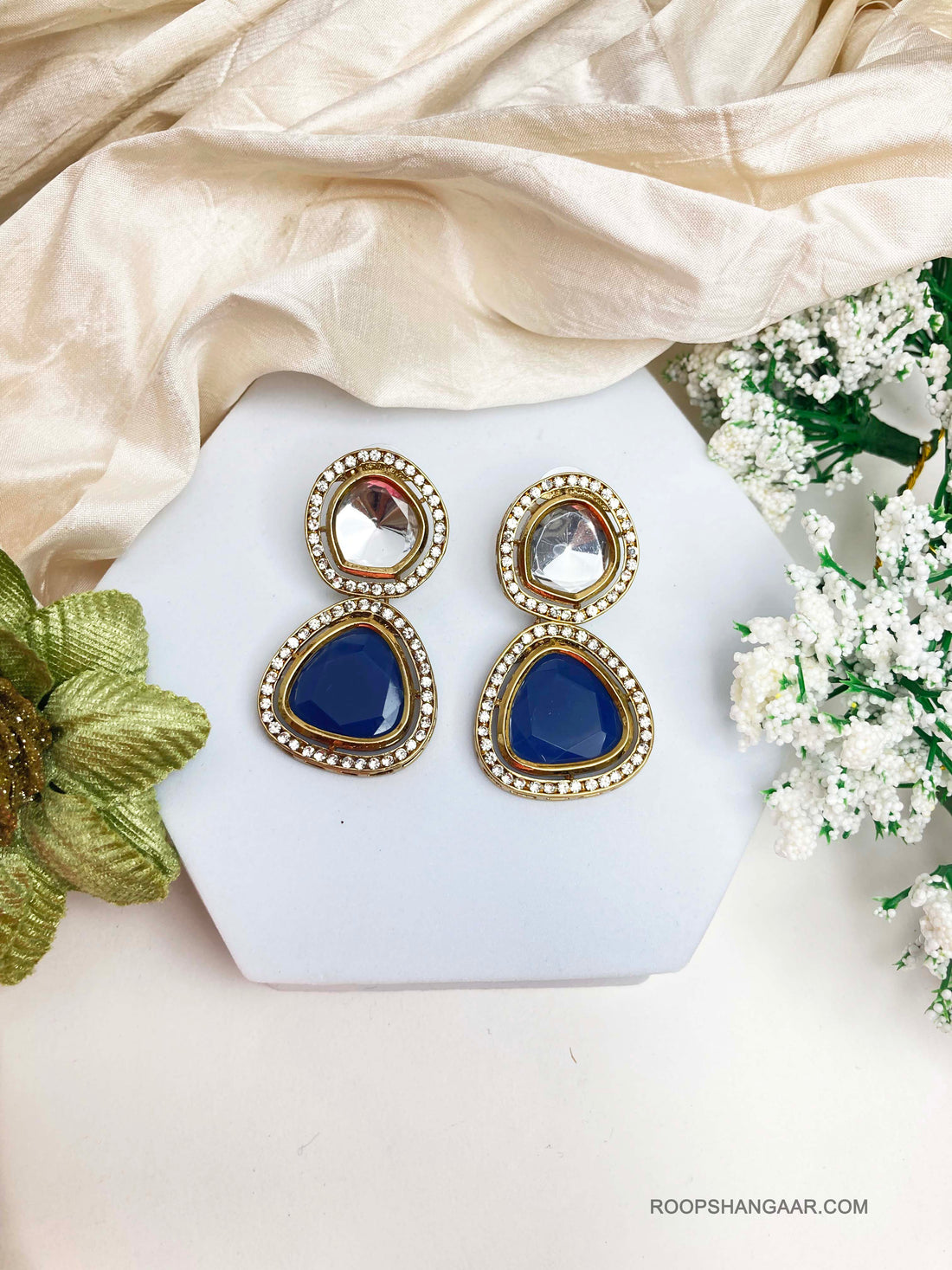 Navy Shruti Danglers