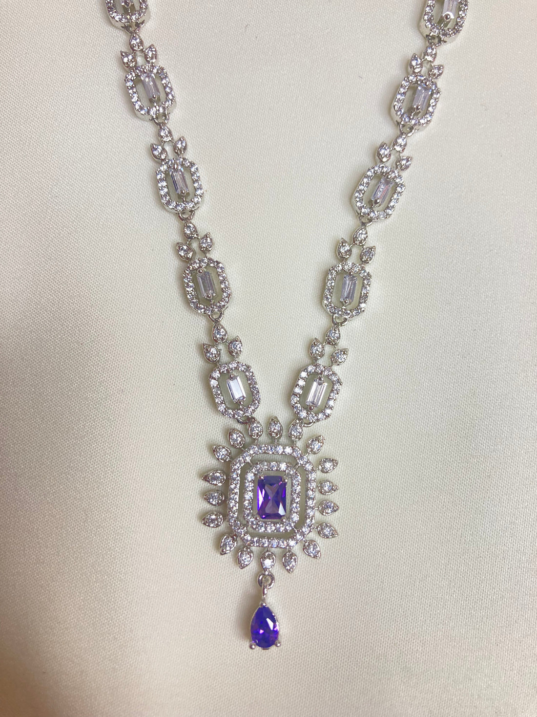 Purple Nicole Zirconia Jewellery Set
