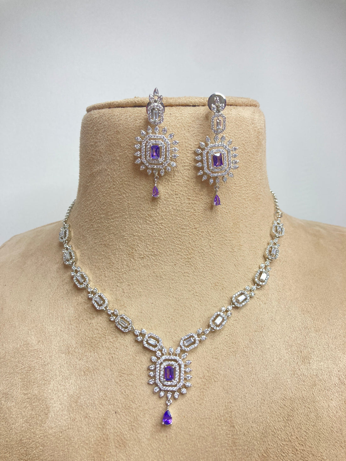 Purple Nicole Zirconia Jewellery Set