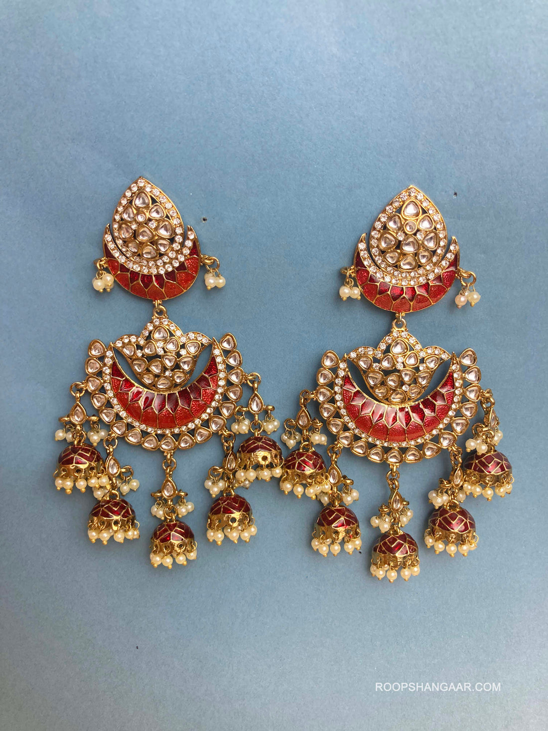 Maroon Nupur Jhumkis