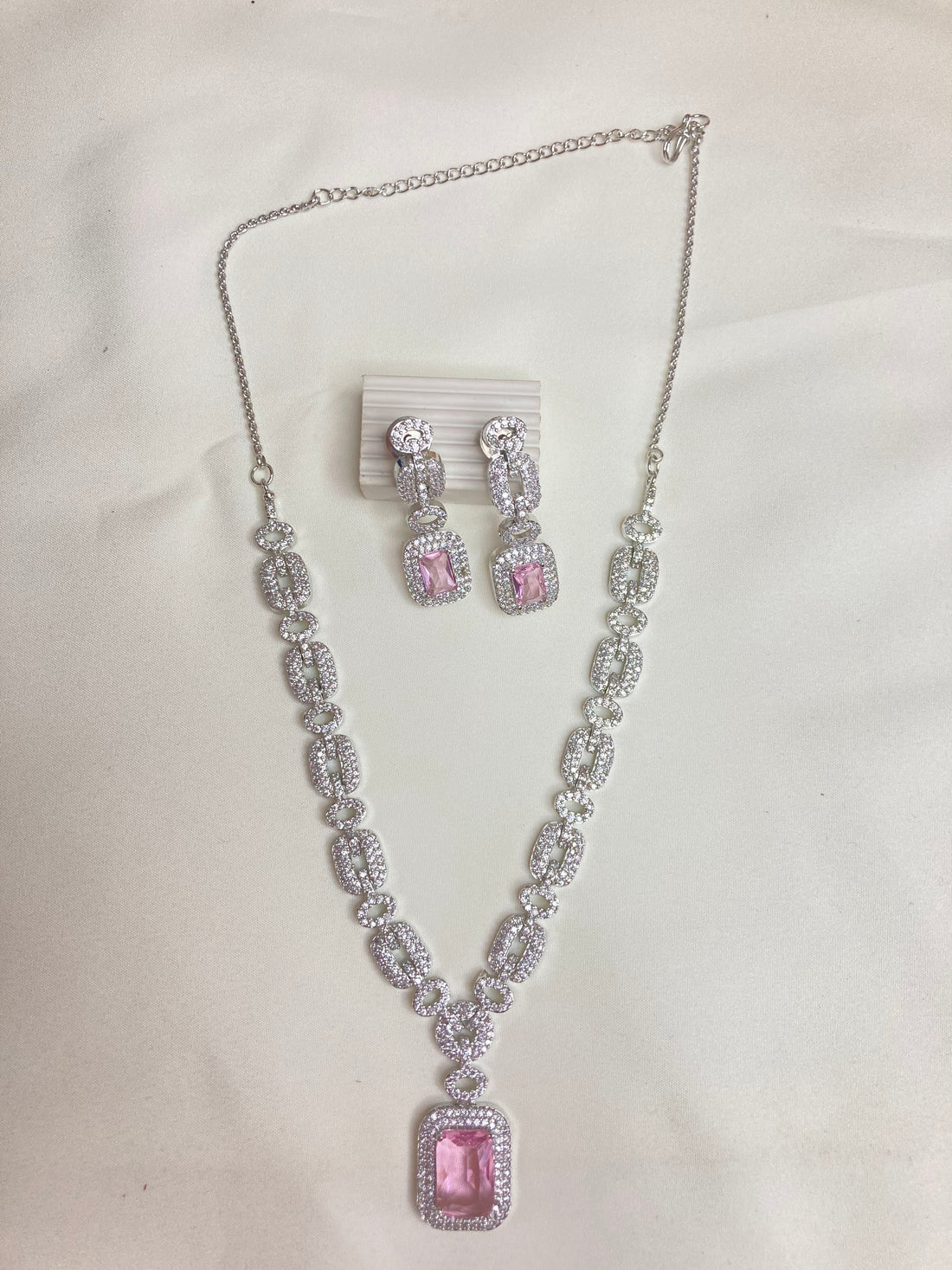 Pink Olivia Zirconia Jewellery Set