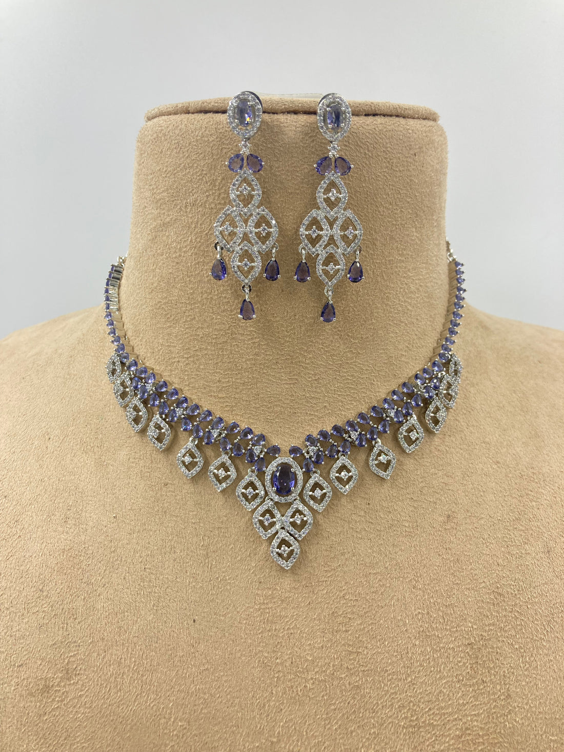 Purple Rebecca Zirconia Jewellery Set