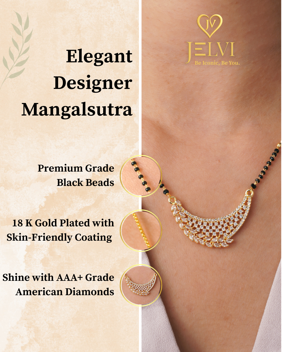 Traditional Yet Stylish Meera Mangalsutra in 18K Gold