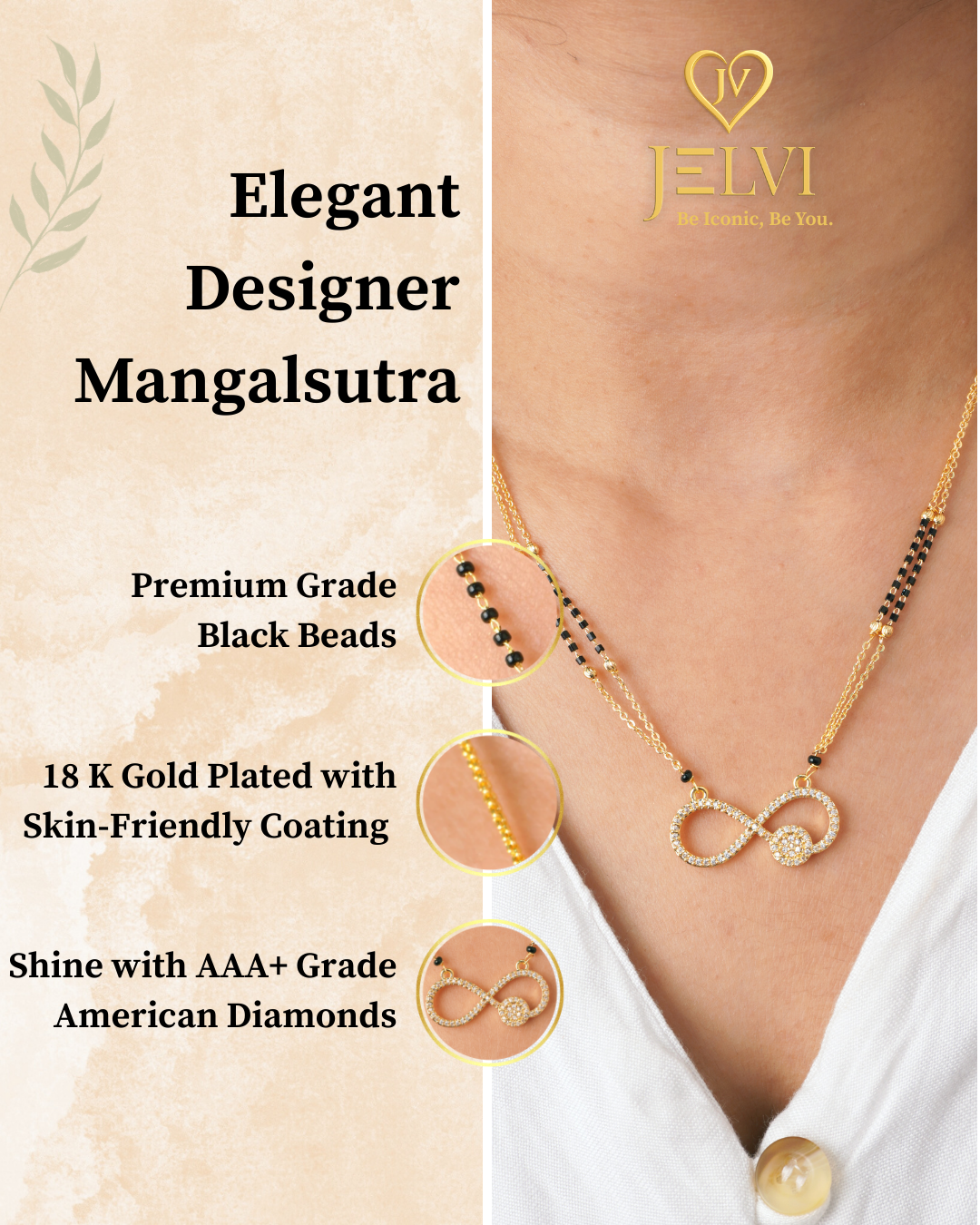 Avni Inspired 18 Carat Gold Plated Mangalsutra for Women