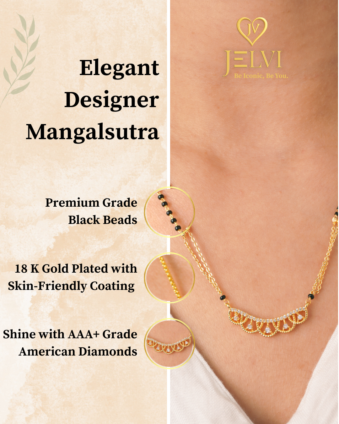 Traditional Yet Stylish Trisha Mangalsutra in 18K Gold