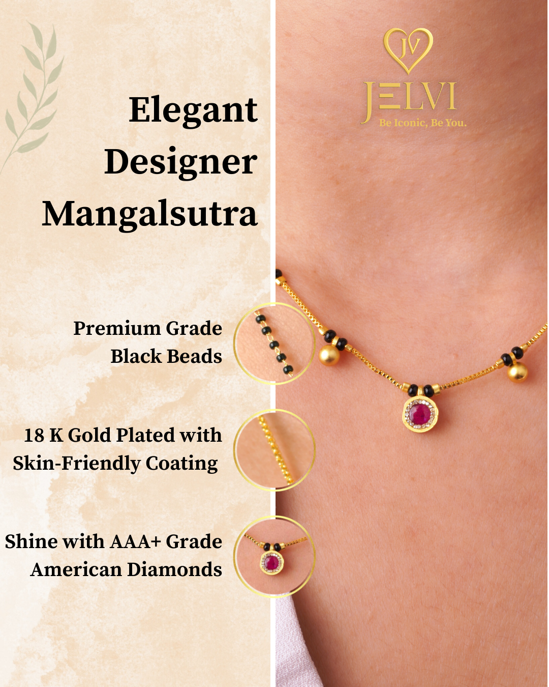 Elegant Saanvi 18K Plated Mangalsutra - Fashion Jewellery