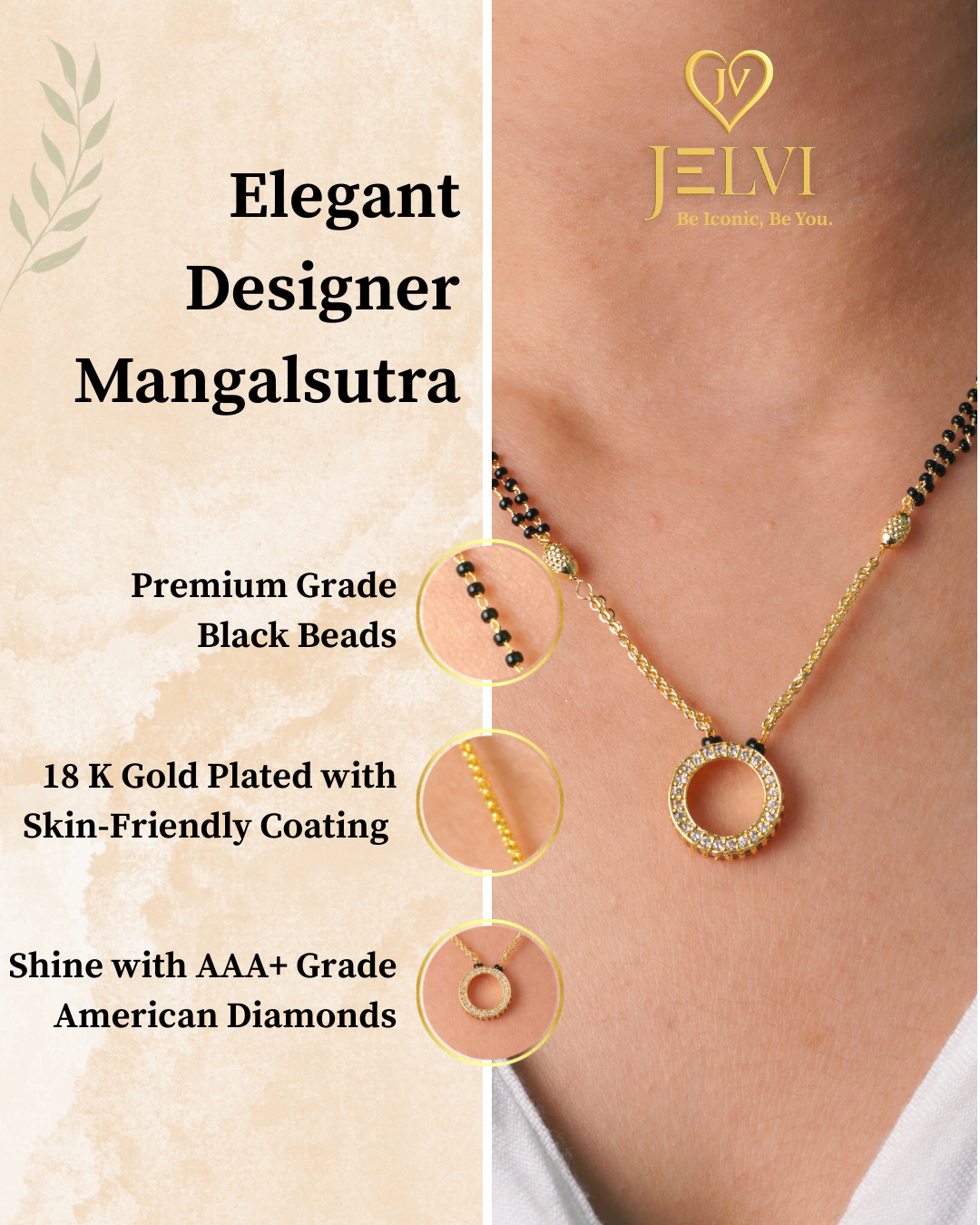 18 Carat Gold Plated Naira Style Mangalsutra