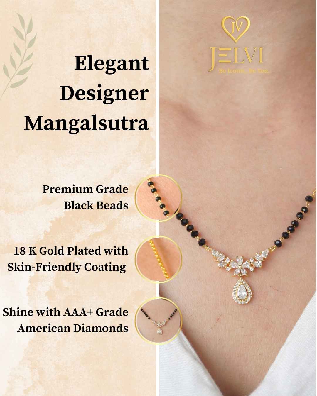 18 Carat Gold Plated Kritika Style Mangalsutra