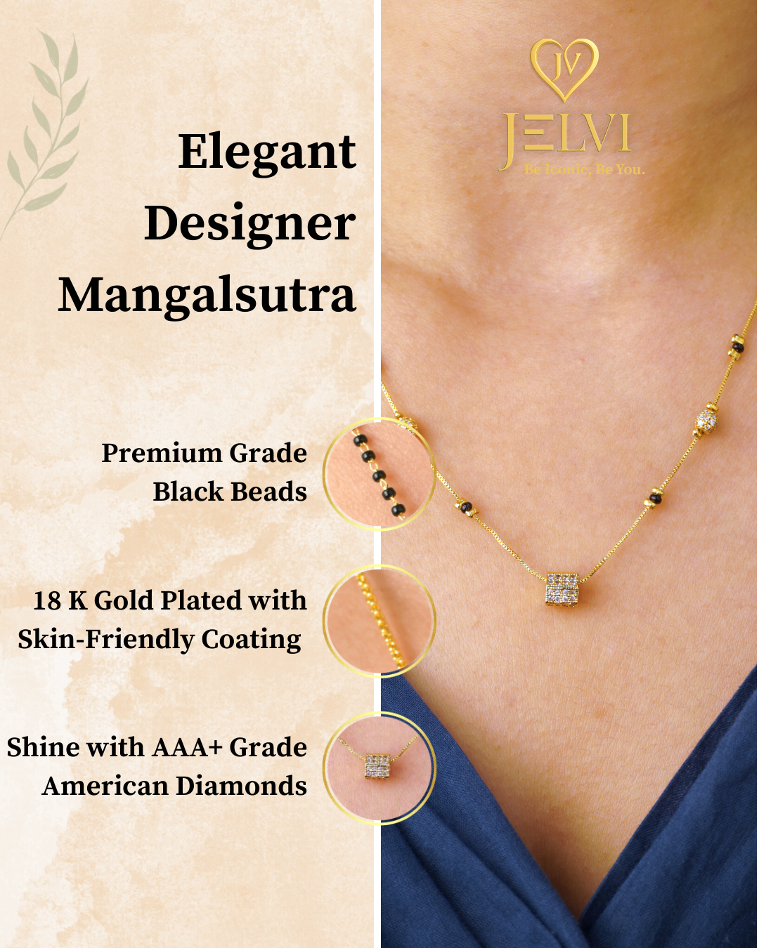 Traditional Yet Stylish Nitya Mangalsutra in 18K Gold