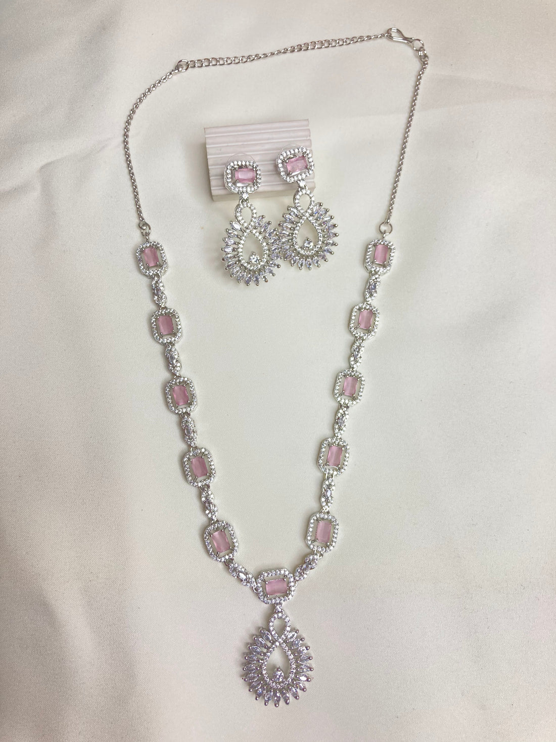Pink Zoe Zirconia Jewellery Set