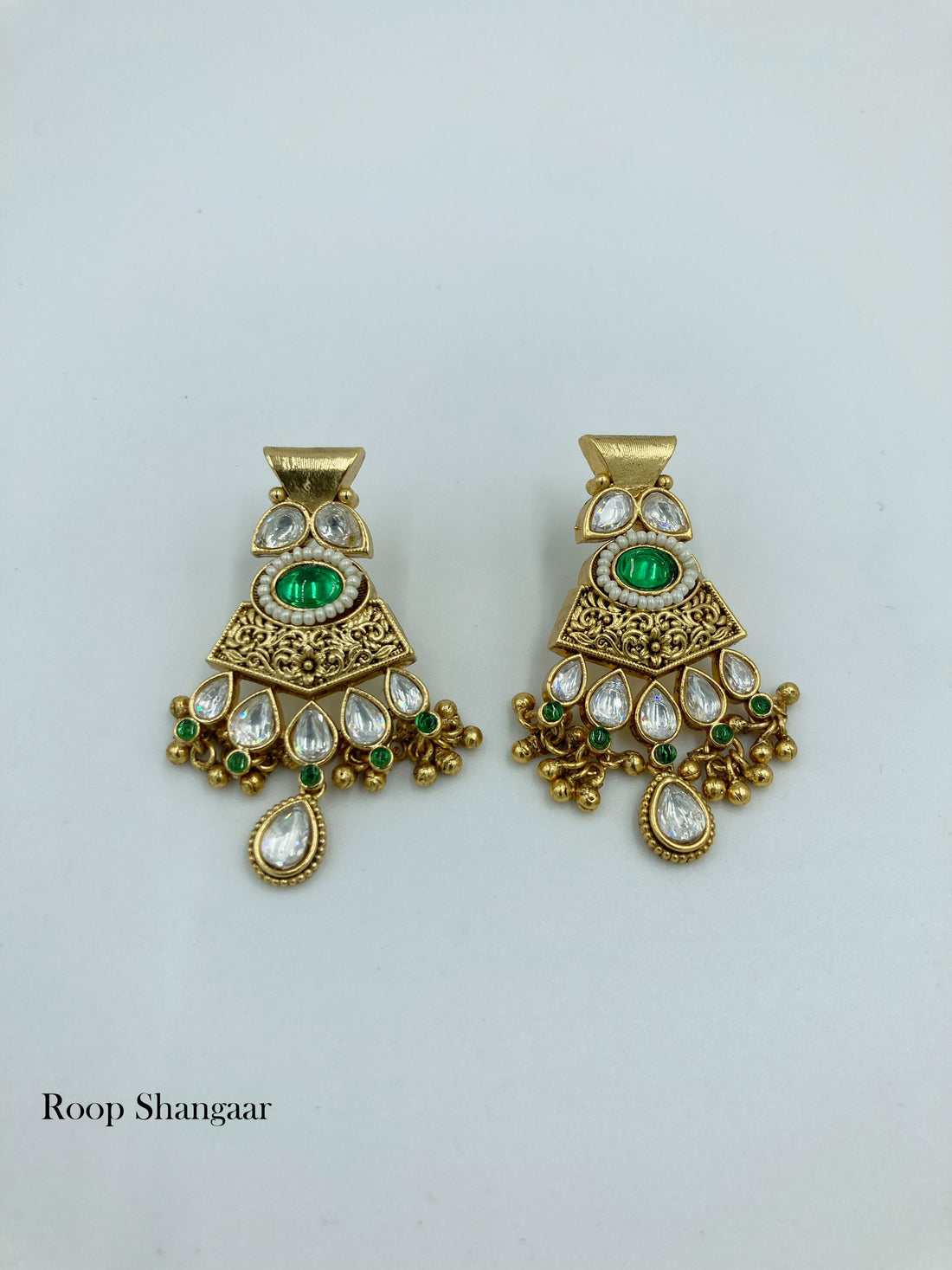 Emerald Tamannaah Temple Jewellery Set