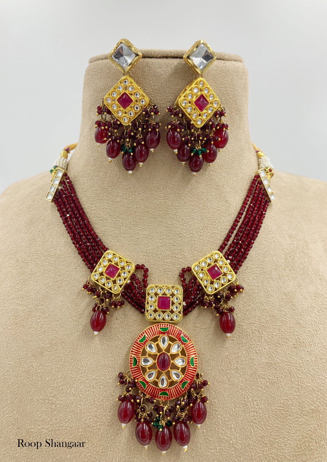 Maroon Mita Jewellery Set