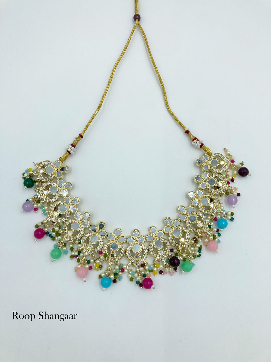Multicolor Ishika Mirror Necklace set