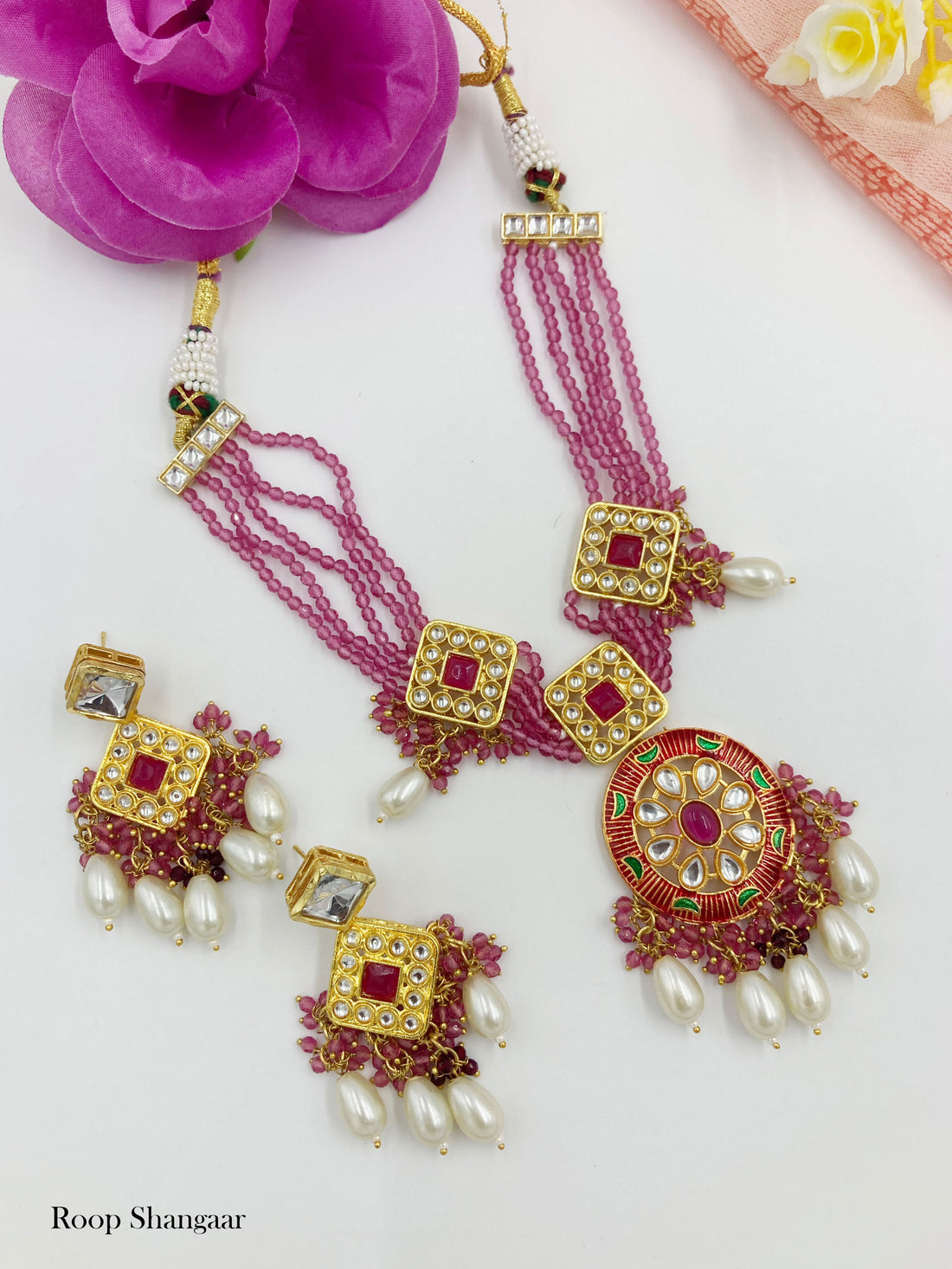 Pink Mita Jewellery Set